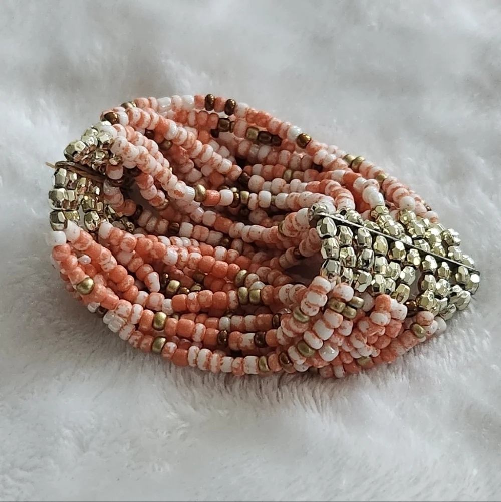 💗Women’s Multicolor Beaded Bracelet – Connected Multi-Band Style – Preowned